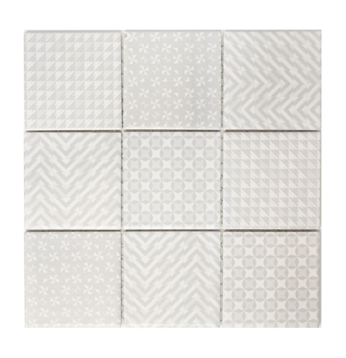 Mosani Mosaikfliesen Retro Vintage Mosaik Wand Keramik grau Küche Bad WC