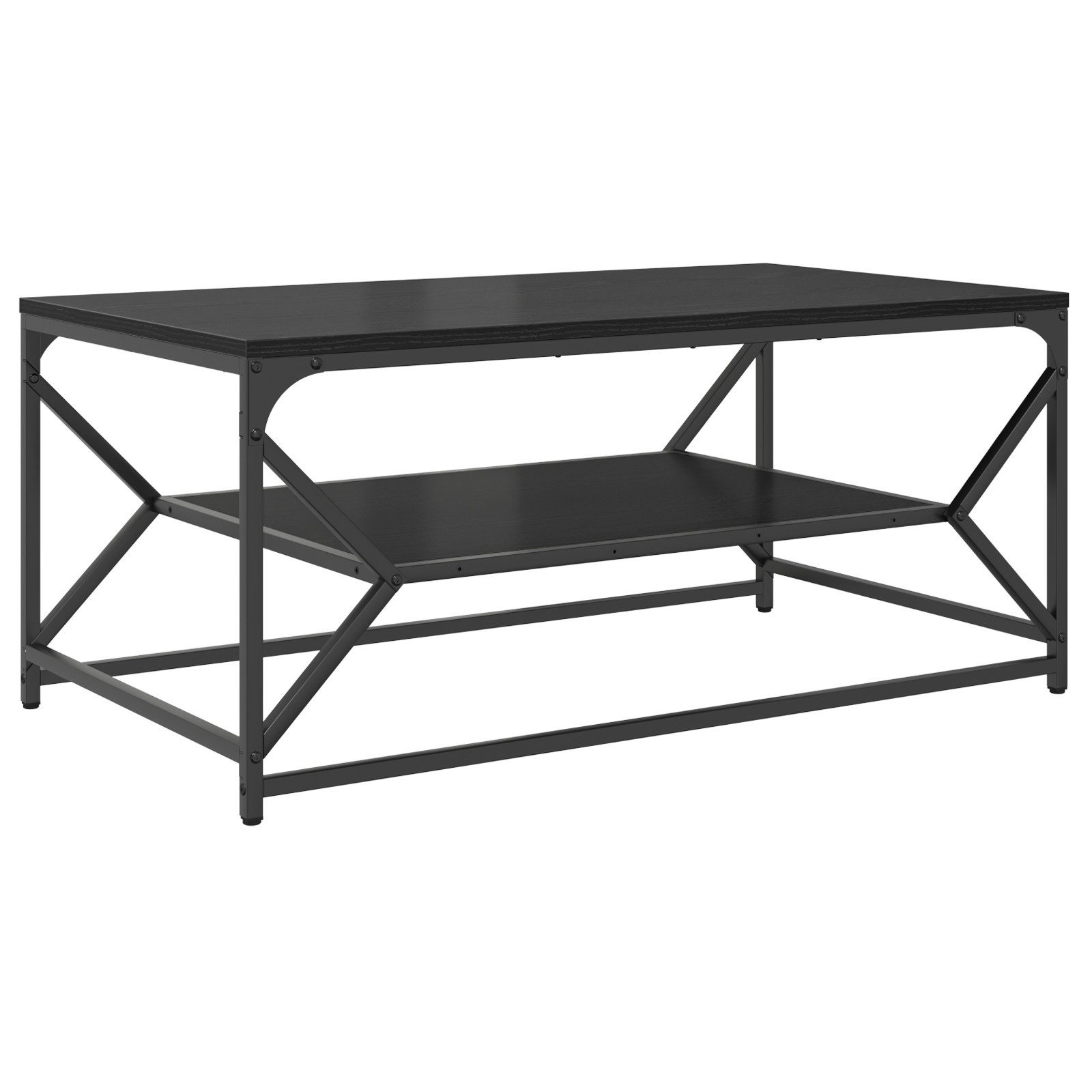 vidaXL Couchtisch Couchtisch mit Ablage Schwarz günstig online kaufen