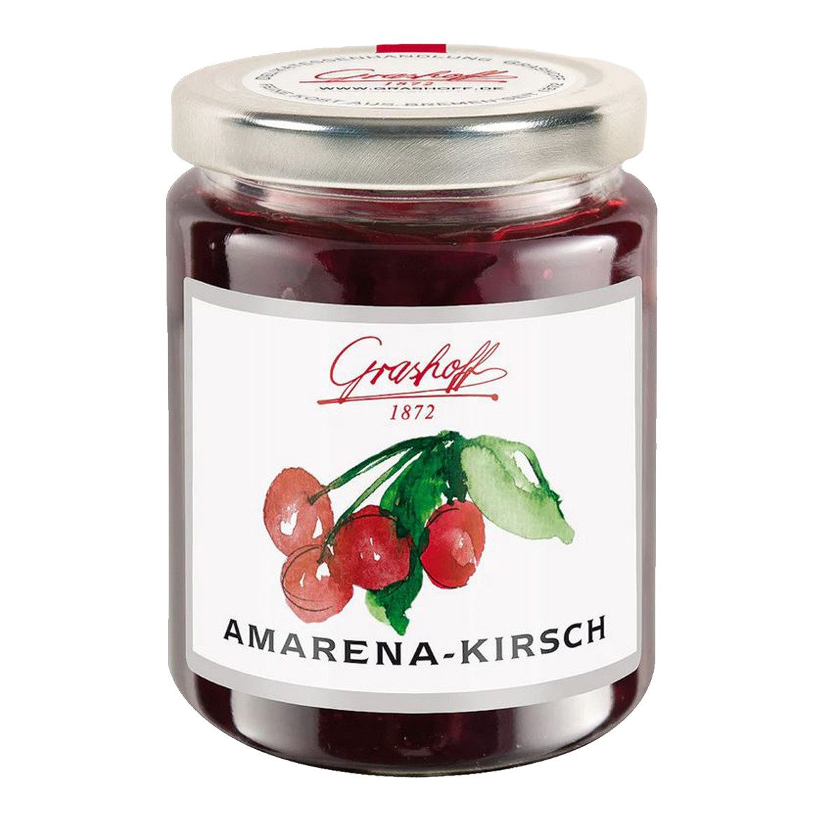 Grashoff Fruchtaufstrich, Grashoff Amarena Kirsche Konfitüre Extra mit Bittermandelaroma 250g