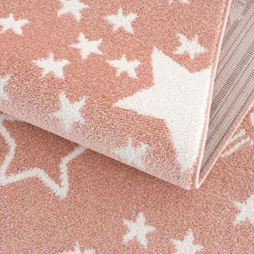 Kinderteppich Anime9387, Carpet City, rund, Höhe: 11 mm, Sternen-Teppich, Weicher Flor, Pflegeleicht, Kinderzimmer