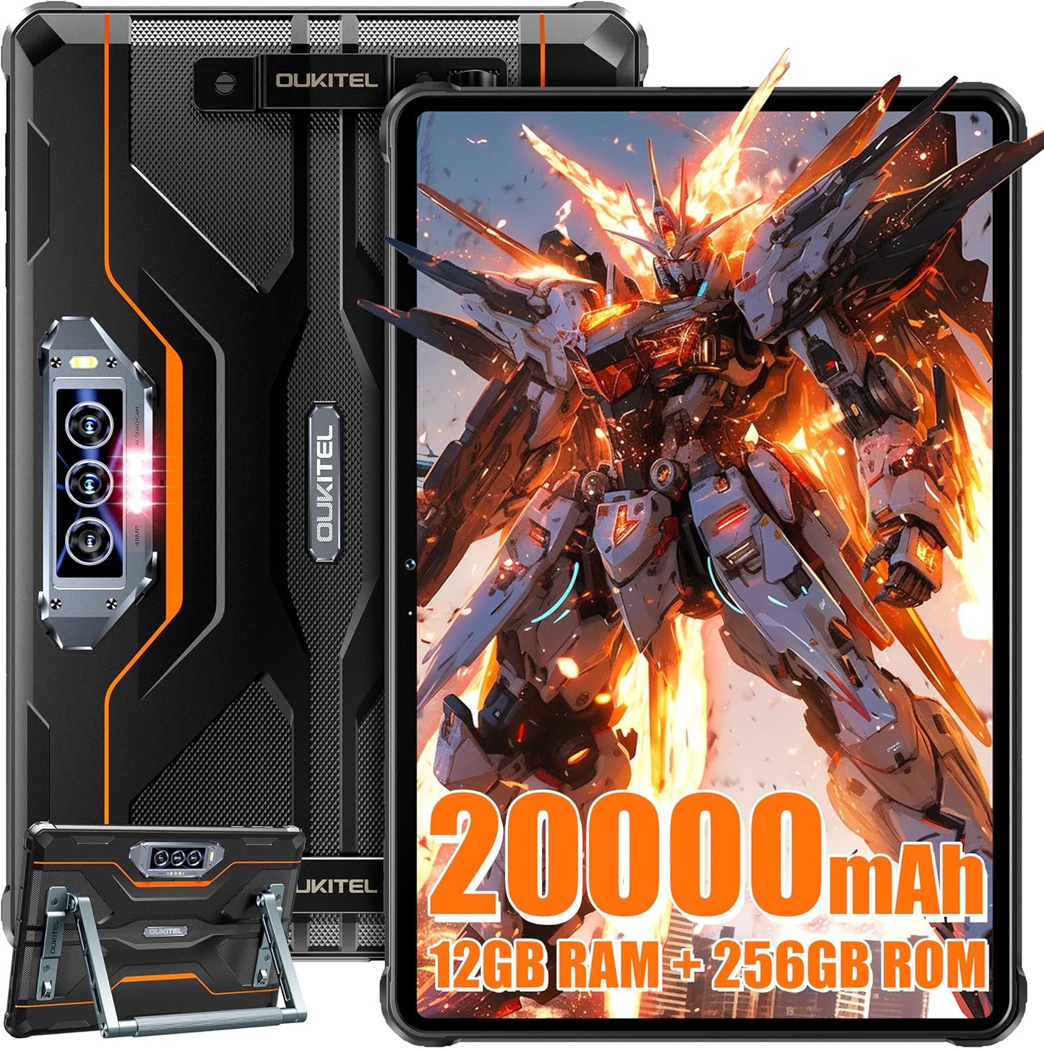 OUKITEL Outdoor 20000mAh Akku 12GB(6+6) RAM G99 Octa-Core Gaming Tablet (11", 256 GB, Android 13, Leistungsstarkes Outdoor-Gerät mit robustem Design und Top-Kamera)