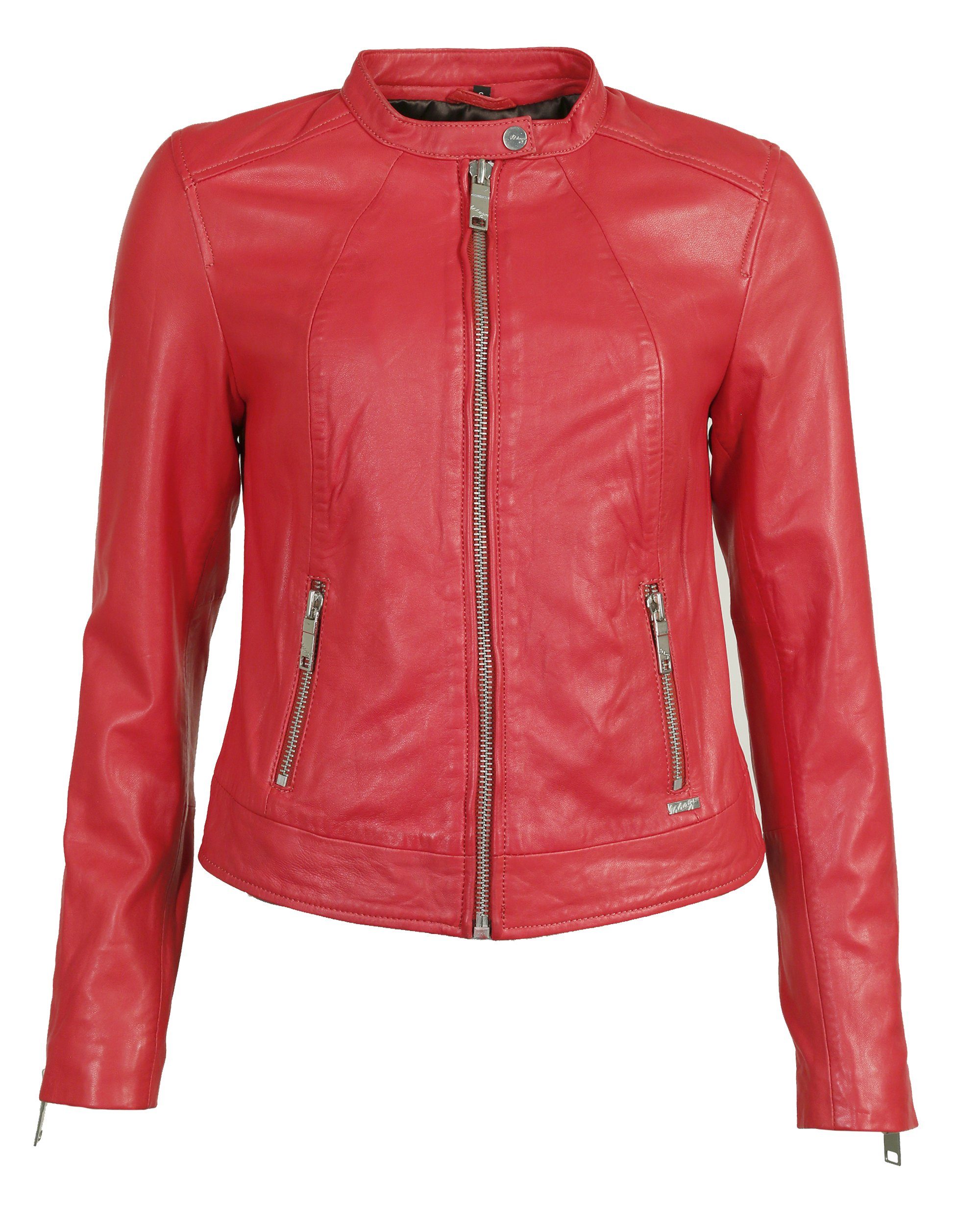 Lederjacke Grenada Maze flame red