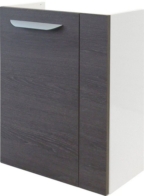 Fackelmann Waschbeckenunterschrank links 44 cm Lavella Weiß-Eiche Cognac