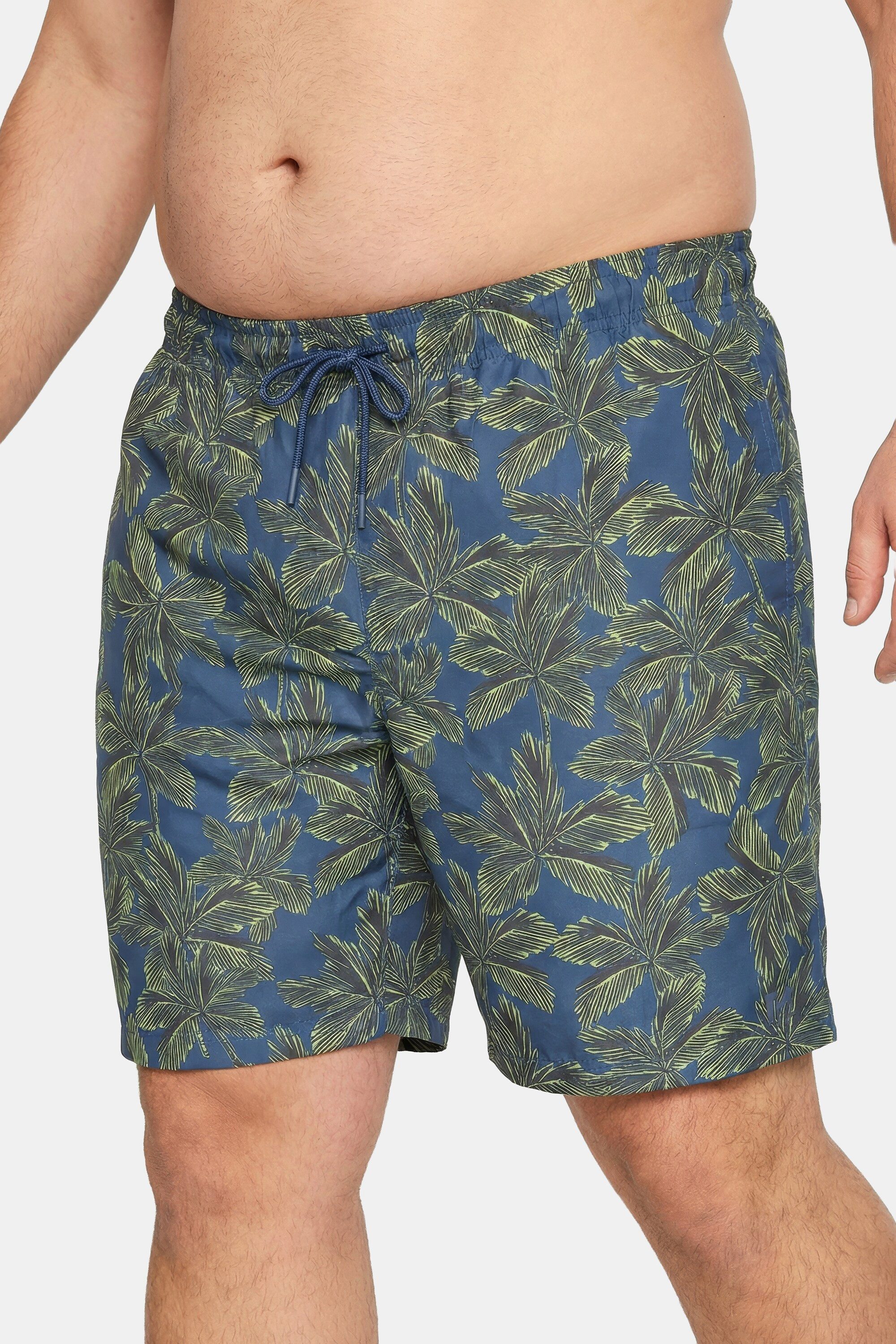 men plus Badehose Badeshorts Bauchfit Alloverprint 3 Taschen