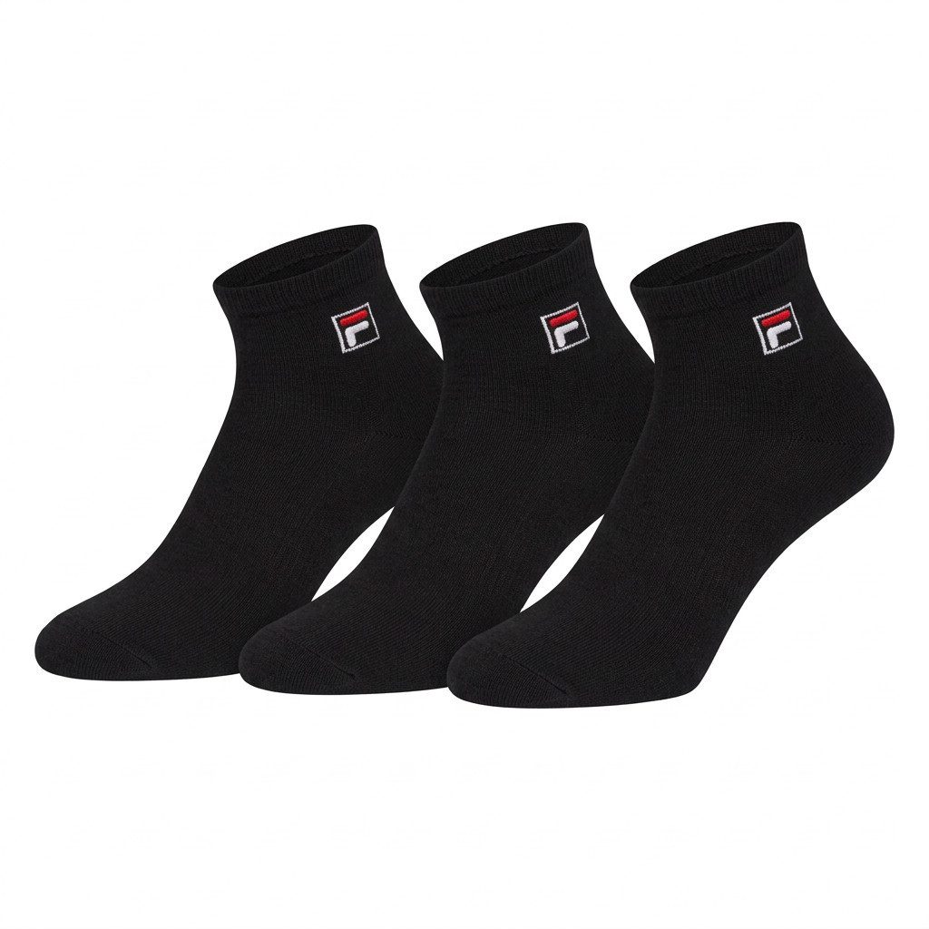 Fila Kurzsocken UNISEX QUARTER PLAIN SOCKS (3 Paar) mit eingestrickem Logo