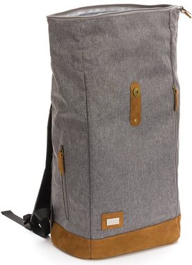 Fillikid Wickelrucksack Berlin, grau melange, inkl. Wickelauflage