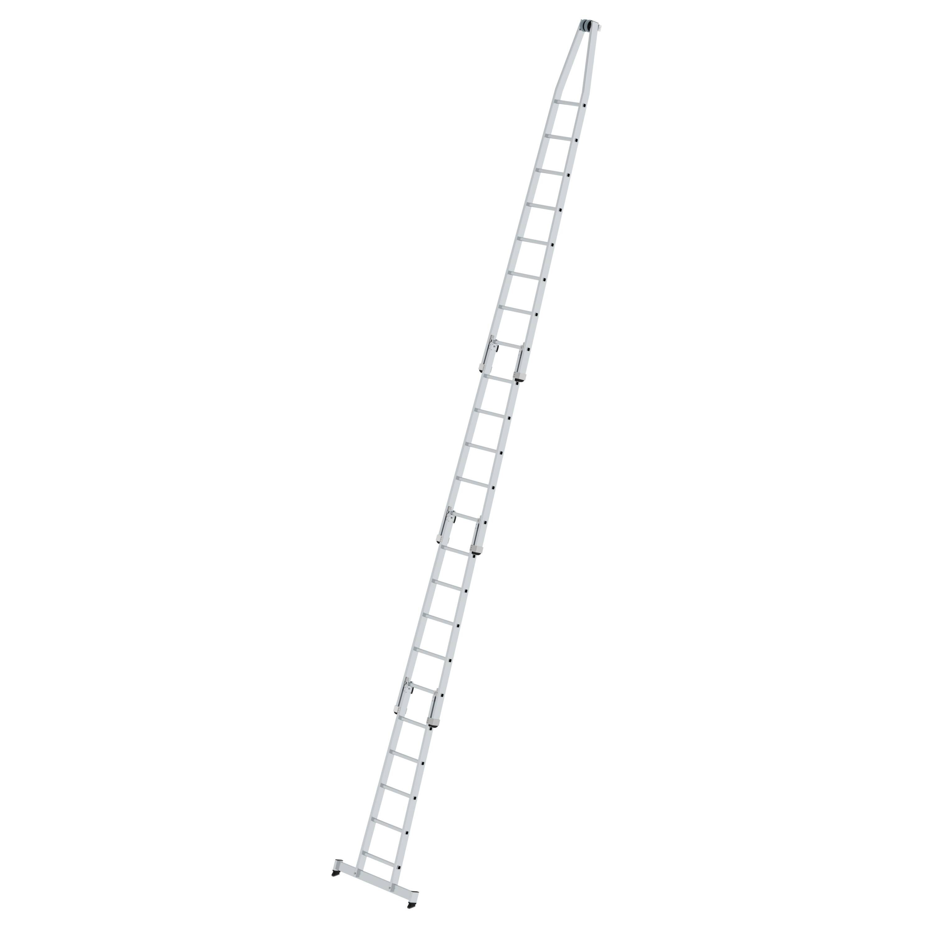 PROREGAL® Schiebeleiter Sprossen-Glasreinigerleiter Satz mit nivello®-Traverse
