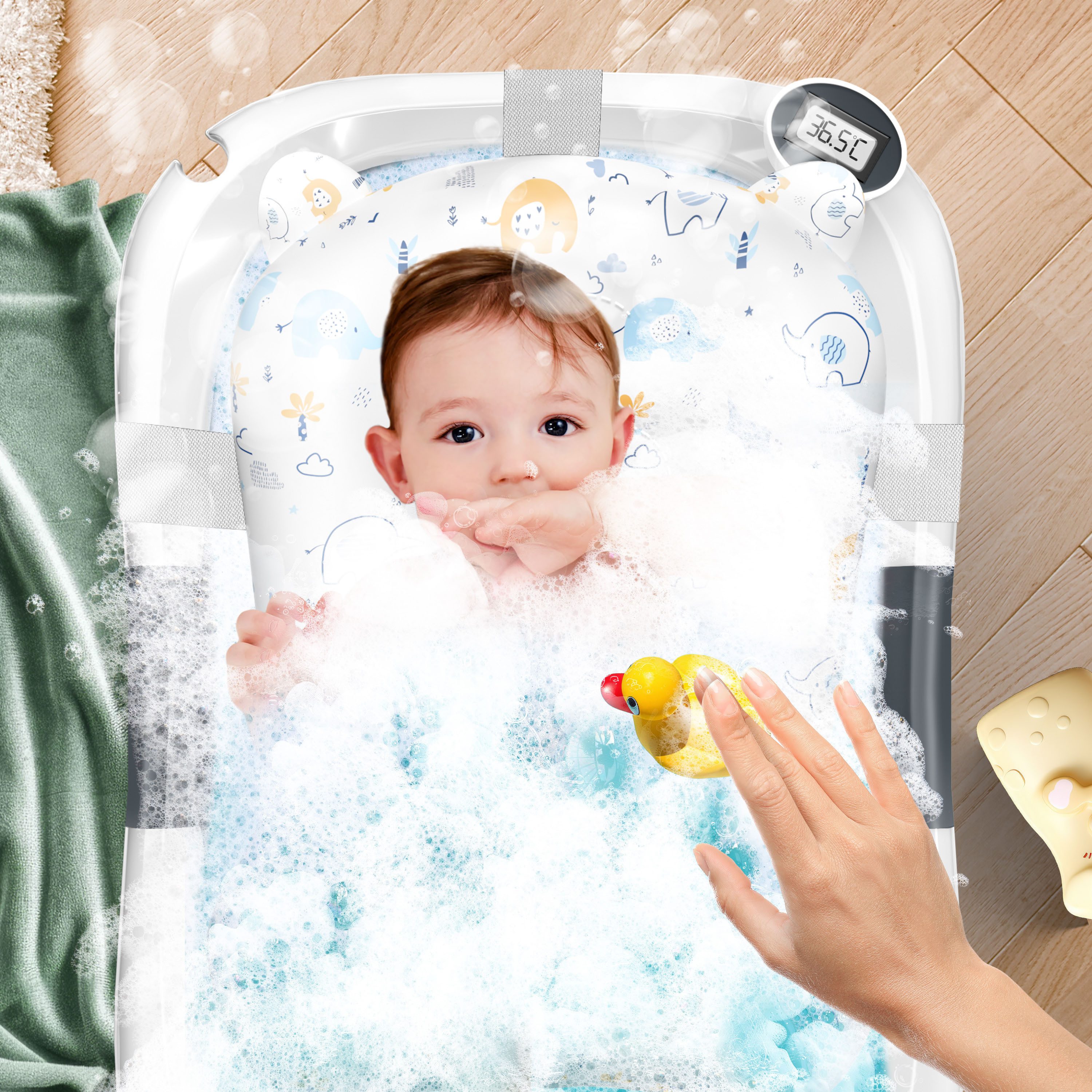 KIDIZ Babybadewanne, Baby Badewanne für Neugeborene Kleinkinder 0-12 Monate Babywanne