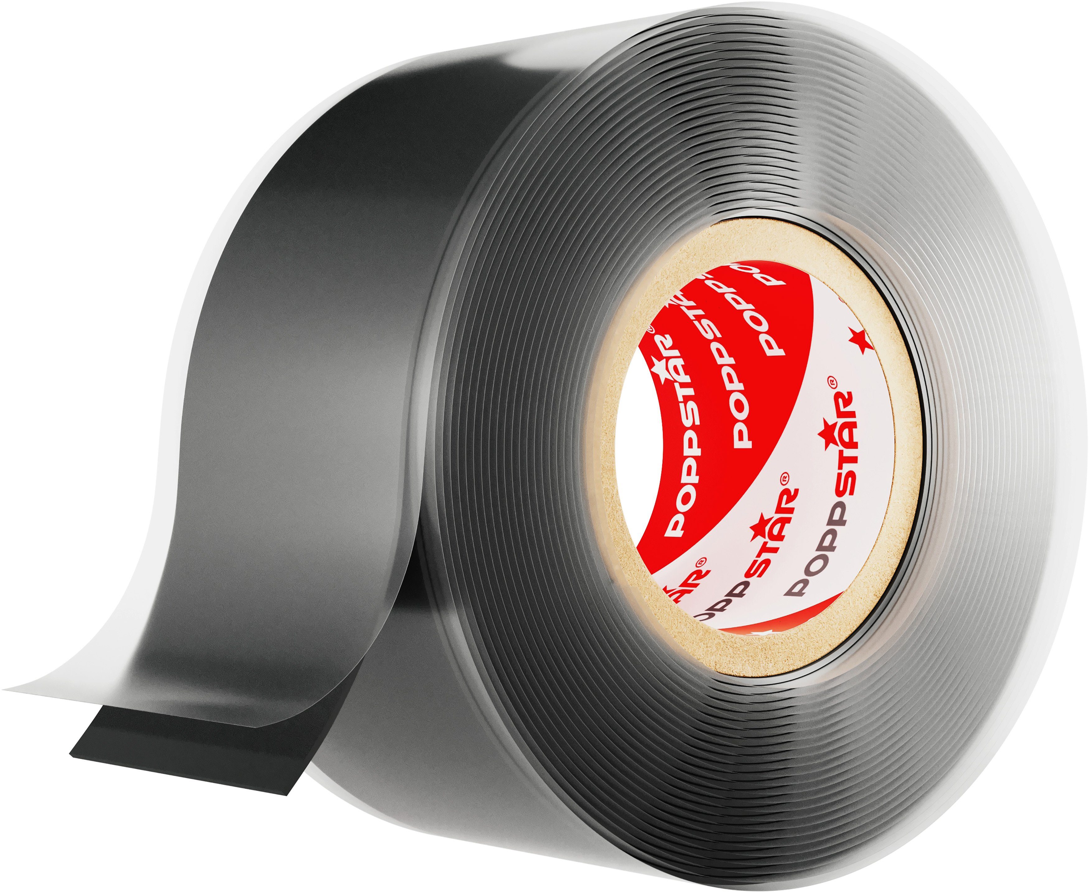 Poppstar Dichtband Selbstverschweißendes Silikonband (zum Reparieren, Isolieren und Abdichten, 1-St., (Strom, Wasser, Luft) zum Umwickeln von Rohren, Kabeln, Schläuchen uvm.