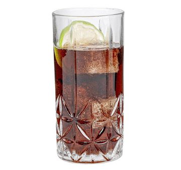 KS-Direkt Cocktailglas Longdrinkgläser 375ml Glas Gläser-Set Cocktailgläser Spülmaschinenfest, hochwertige Glas mit exquisiter Schliff-Optik