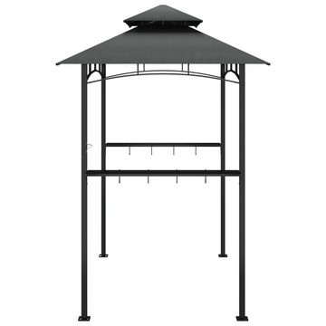 vidaXL Partyzelt Grillpavillon mit Seitenregalen Anthrazit 240x150x243 cm Stahl