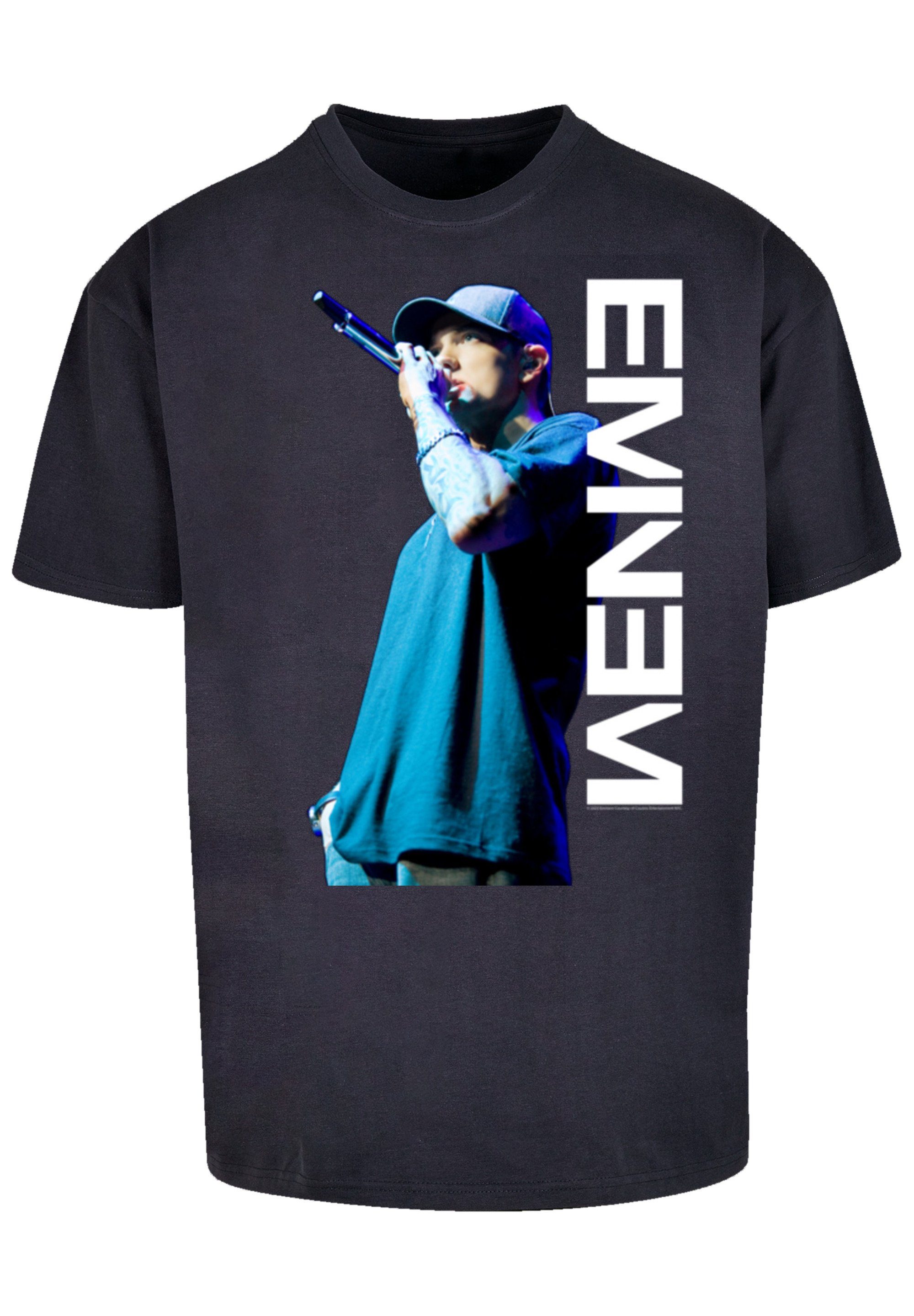 navy Eminem Pose T-Shirt Hop Music Qualität, Musik Hip F4NT4STIC Premium Mic Rap