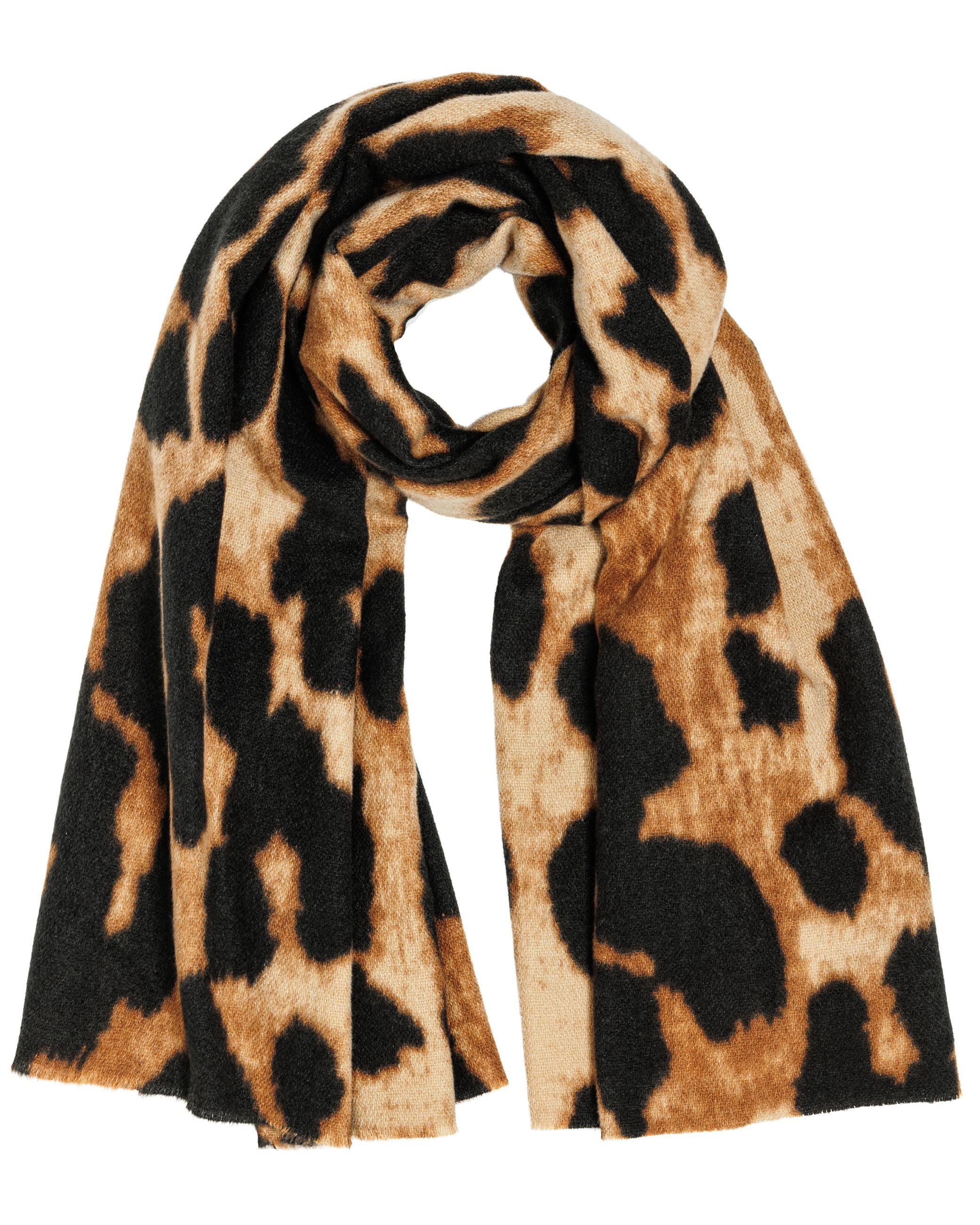 Caspar Modeschal warmer Damen Schal dickes Winter Halstuch mit animal Print - SC547, angenehm wärmendes Material mit wollig warmer Oberfläche