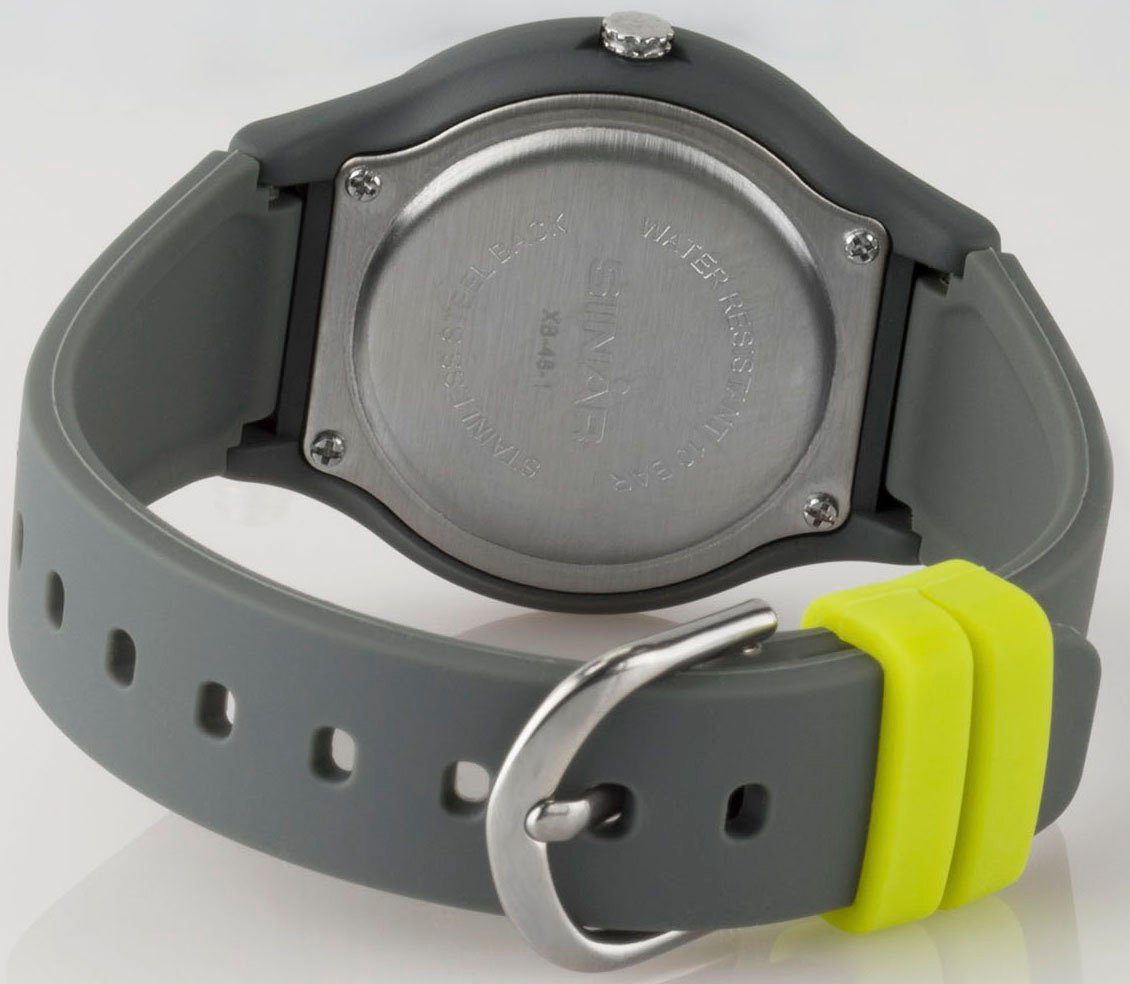 SINAR Quarzuhr XB-48-1, Armbanduhr, Damenuhr,Jugendliche, Silikonarmband, bis 10 bar wasserd.