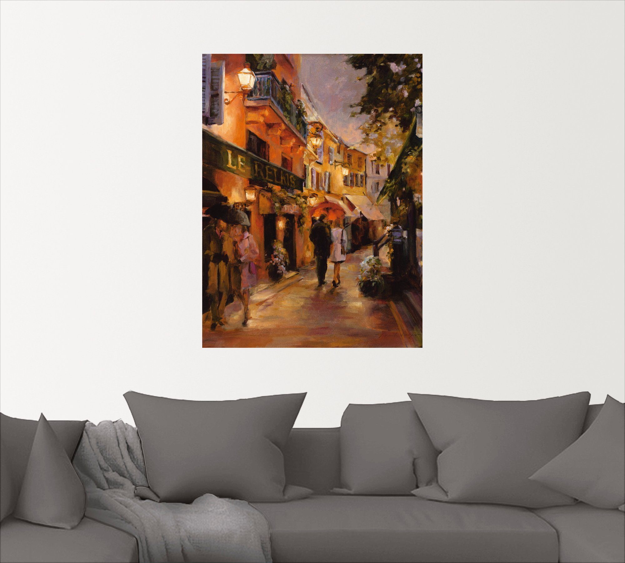 Artland Wandbild Abend in II, als Paris St), Leinwandbild, Frankreich Größen Wandaufkleber Poster (1 in oder versch