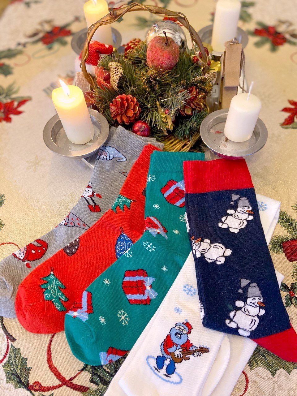 WERI SPEZIALS Strumpfhersteller GmbH ABS-Socken Kinder ABS-Socken >>Weihnacht<< weiche Baumwolle mit Frottee