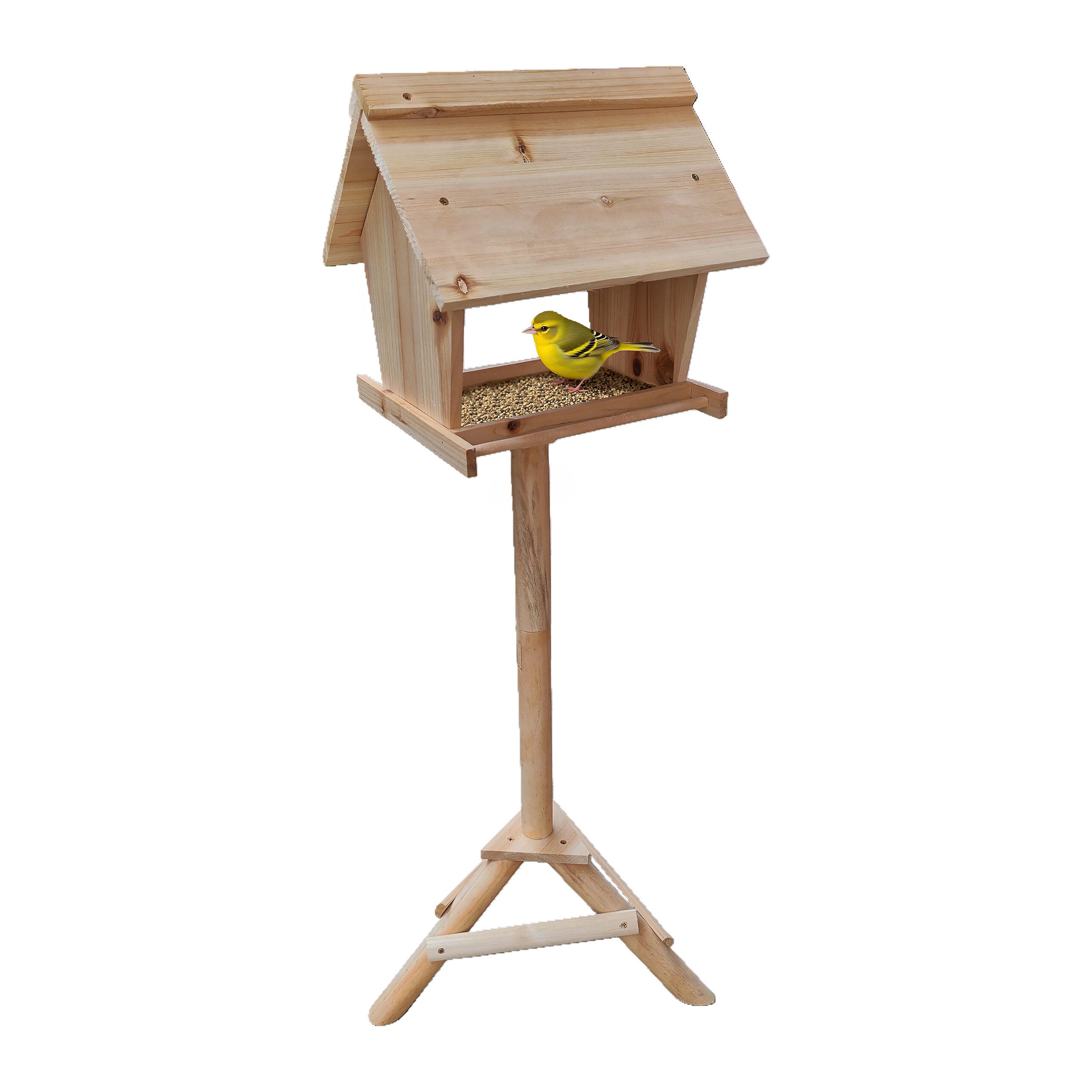 relaxdays Vogelhaus Vogelfutterhaus aus Tannenholz, natur günstig online kaufen