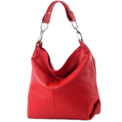 modamoda de Schultertasche T168v8, Echtleder Handmade in Italy