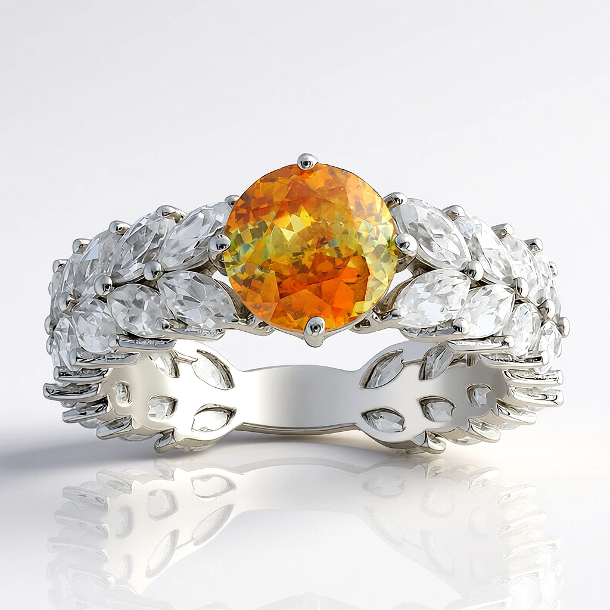 Cavill Silberring Cavill Ring 1,56 ct Sphalerit Zirkon, 925 Silber rhodiniert, elegant (1-tlg)