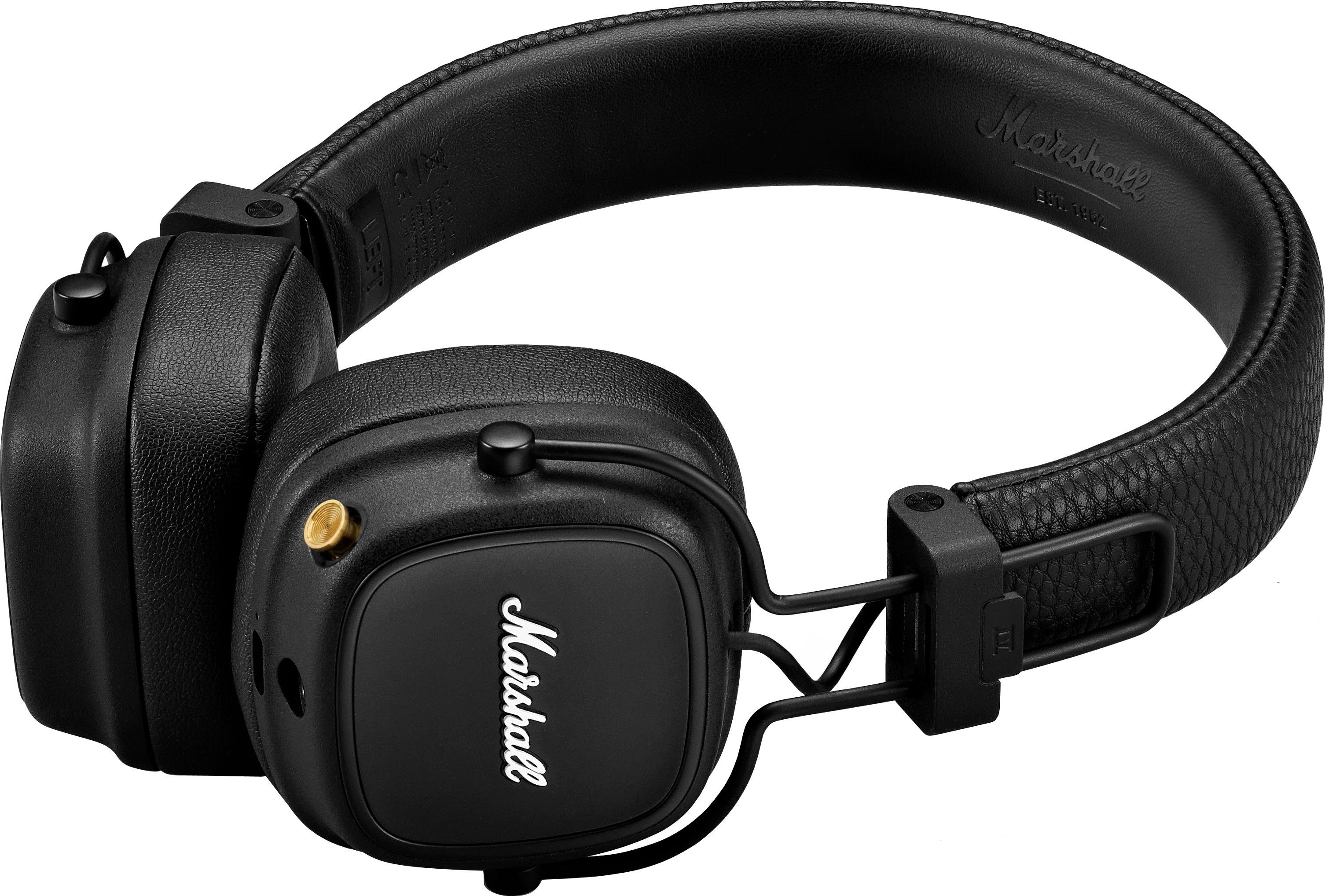 Marshall Major Bluetooth-Kopfhörer schwarz Steuerung Anrufe IV Musik, Bluetooth) für (integrierte und