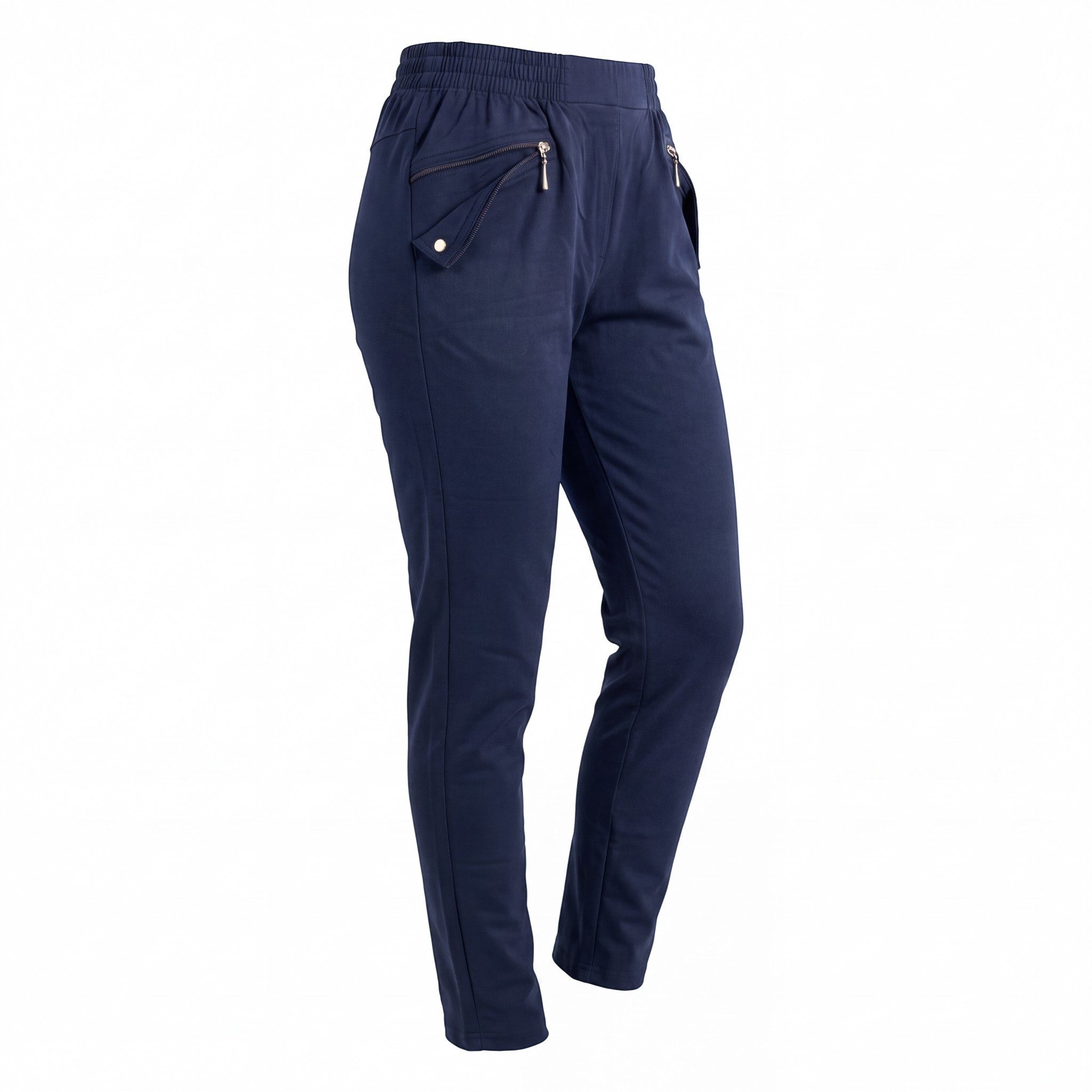 OriginalYou Schlupfhose Stretchhose Damen Freizeithose gefüttert Übergangshose Schlupfbund mit elastischem Bund, in Unifarben