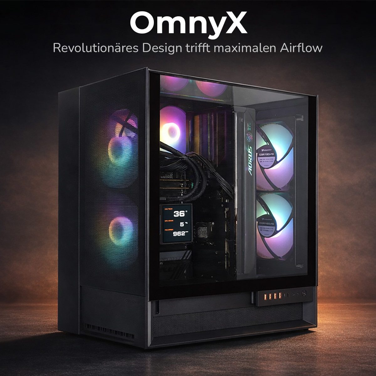 Cougar OmnyX BK 8073 AMD Ryzen 9 9950X3D 32GB DDR5 2TB SSD RTX 5090 Gaming-PC (AMD Ryzen 9 9950X3D, RTX 5090, 32 GB RAM, 2000 GB SSD, Wasserkühlung, Windows 11, DDR5 RAM, Wasserkühlung)