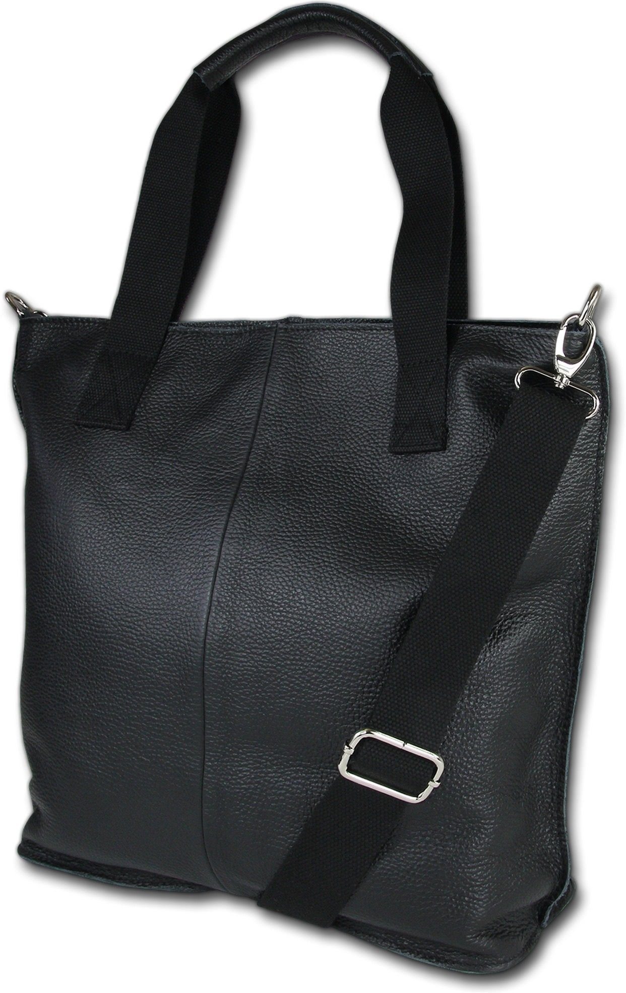 Toscanto Shopper Toscanto Schultertasche, Shopper (Schultertasche, Shopper), Damen Tasche Echtes Leder schwarz, Made-In Italy