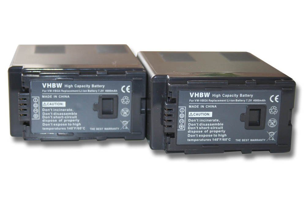 vhbw kompatibel mit Panasonic SDR-H200, (7,2 V) mAh 4000 Kamera-Akku Li-Ion AG-HMC81E