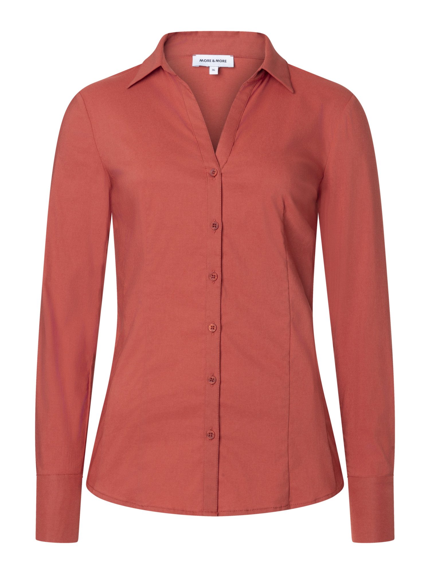 MORE&MORE Langarmbluse taillierte Stretch-Businessbluse