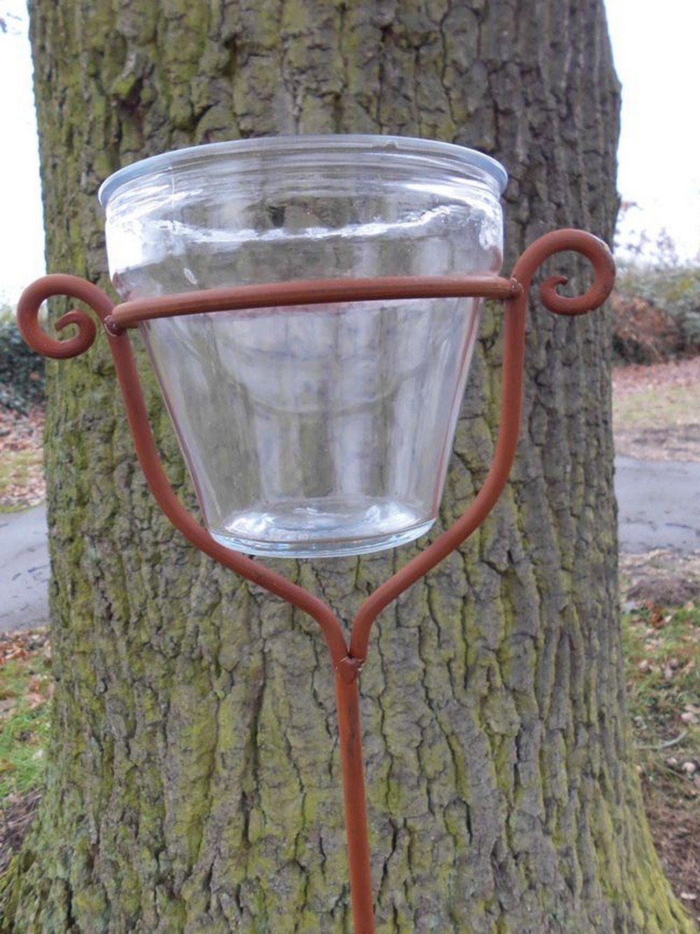 (2-St) Stabiler Gartenstecker Glas Gartenstab Beetstab Rost Deko-Impression Gartenstecker 118 Eisen cm mit
