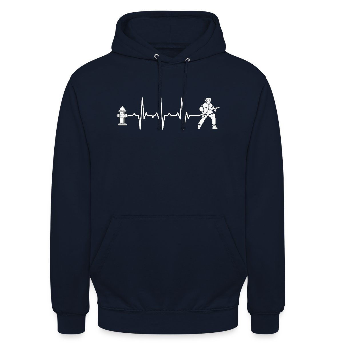 Spreadshirt Hoodie Feuerwehrmann Feuerwehr Geschenk Herzschlag EKG Hydrant Unisex Hoodie (1-tlg)