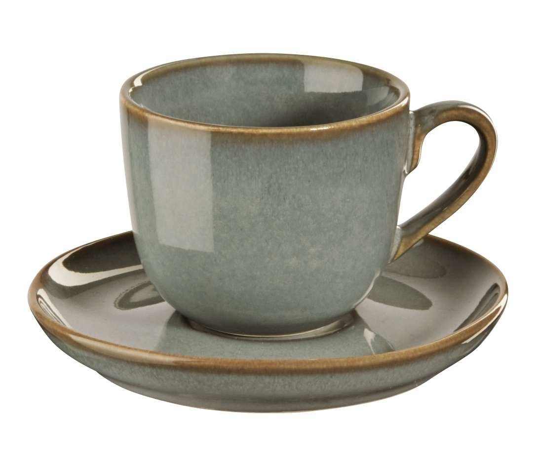 ASA SELECTION Tasse SAISONS Cappuccinotasse mit Unt. eucalyptus 0,23 l, Steinzeug, Geschirr