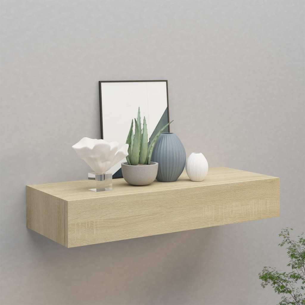 vidaXL Wandregal Wandregal Schubladenregal Eichenoptik 60x23,5x10 günstig online kaufen