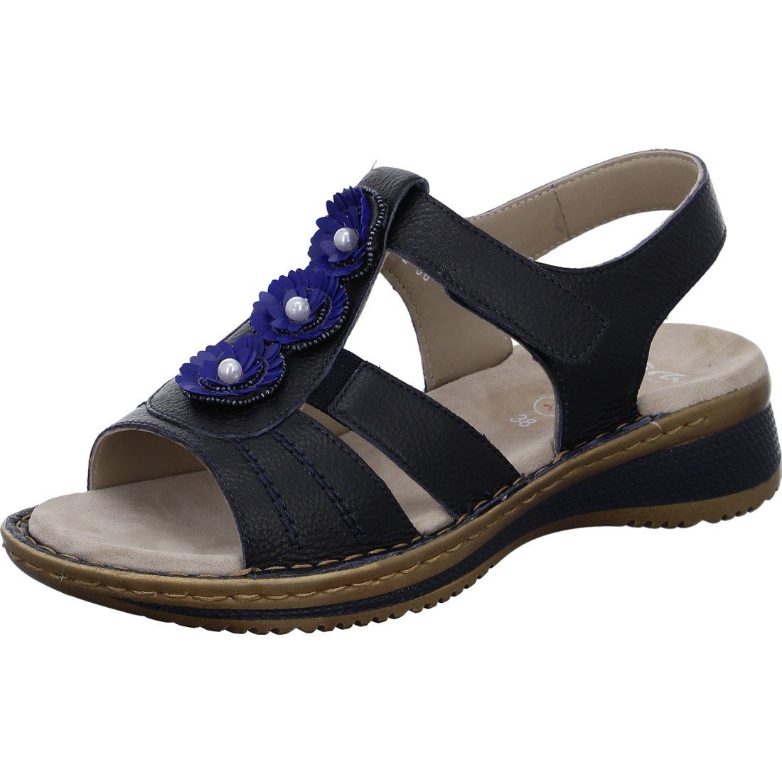 Hawaii Sandalette Ara - blau 048062 Sandalette Glattleder Ara Schuhe,