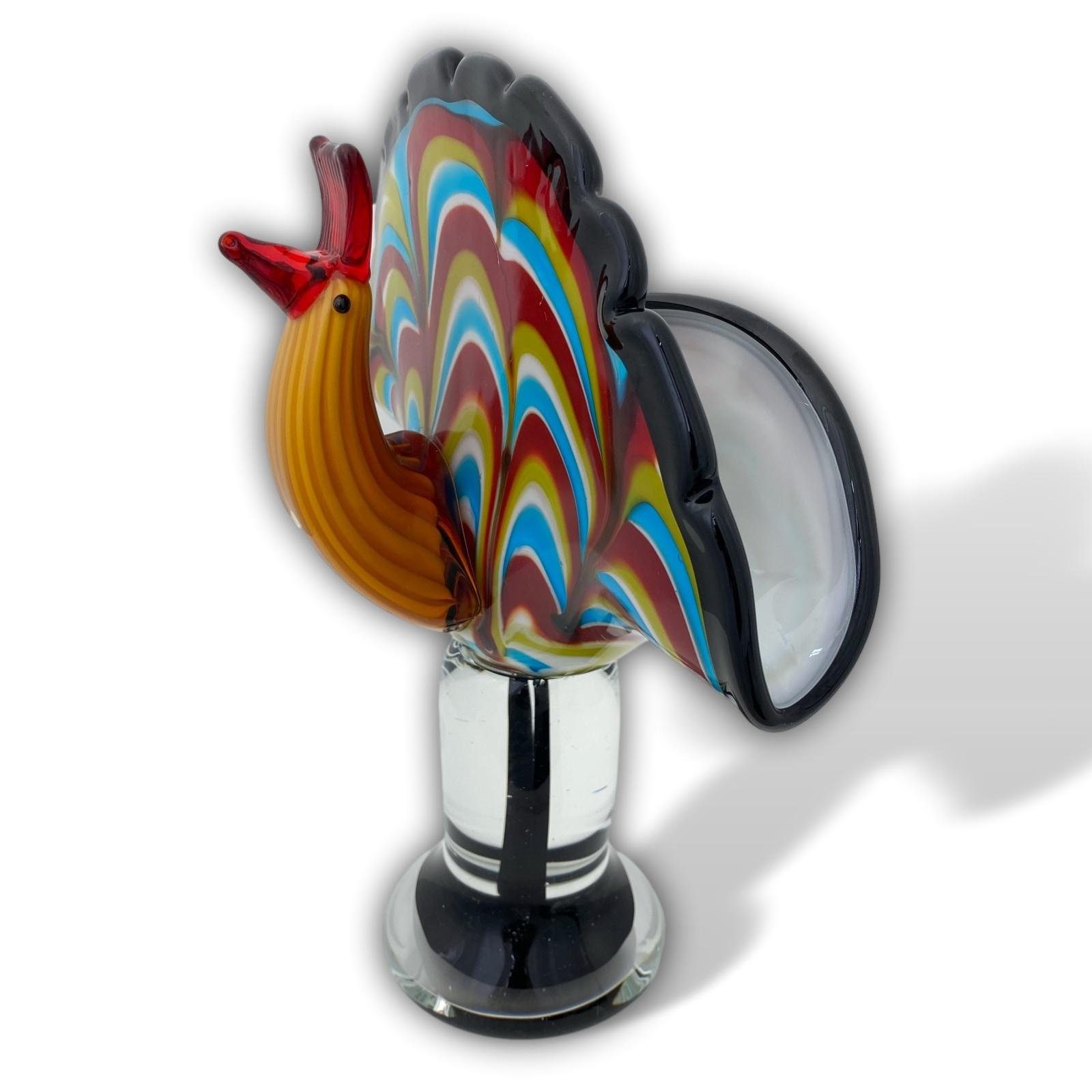 Aubaho Dekofigur Glasfigur Schale Pfau im Briefhalter Murano Vogel Antik-Sti Figur Glas