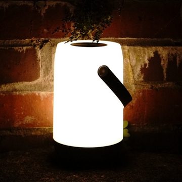 Bloomingville Stehlampe Laterne LED Licht Timer weiß schwarz Touch Lampe groß Henkel In Out Door Deko