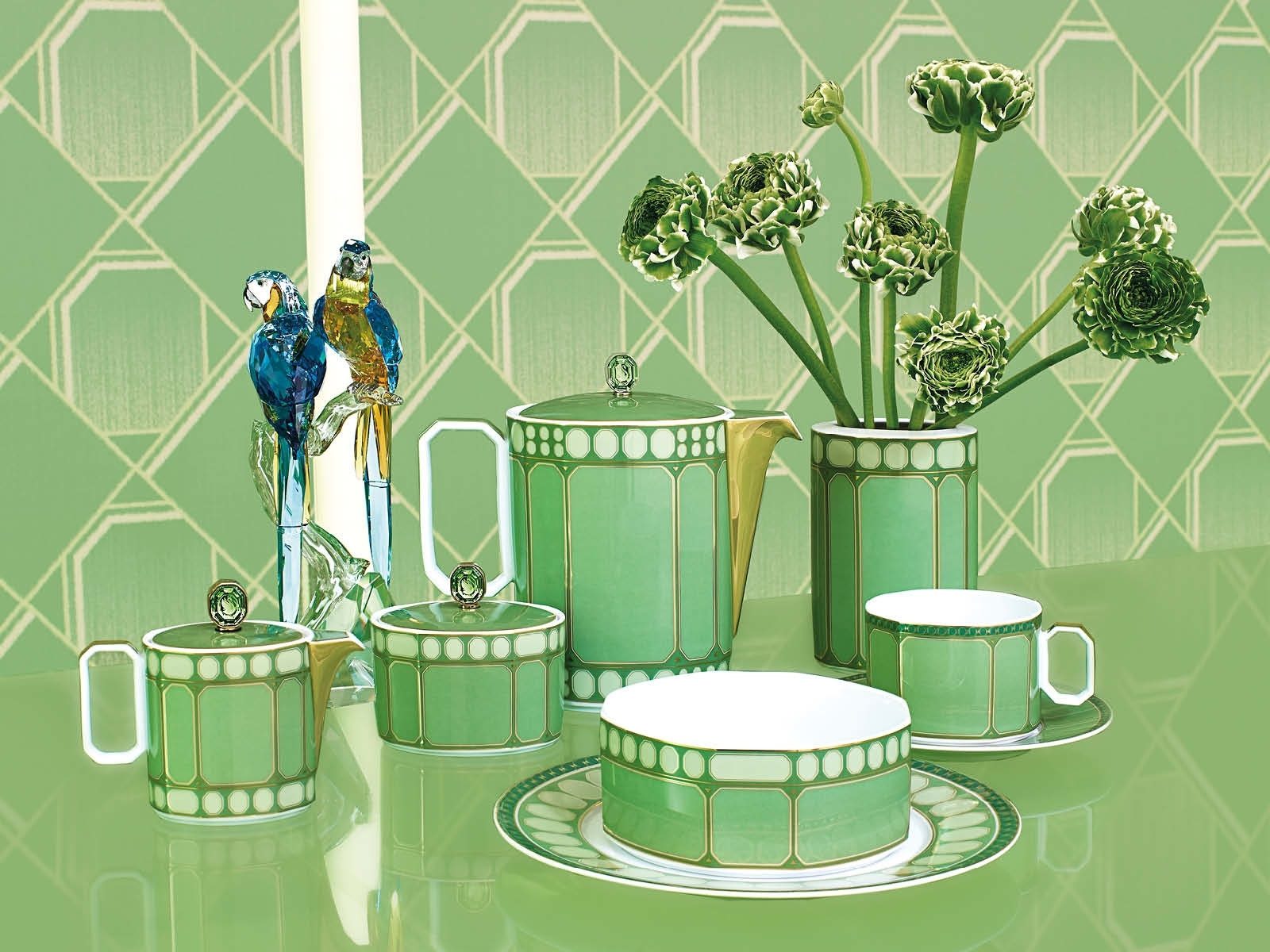 Swarovski Tasse Signum Fern Kaffeetasse 2-tlg., Porzellan, Tassen