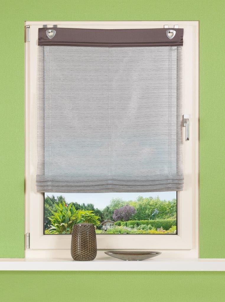 anthrazit, 100 Wohnideen Home Raffrollo Rollo Polyester Voile Effekt % WOHNIDEEN, Material: HOME