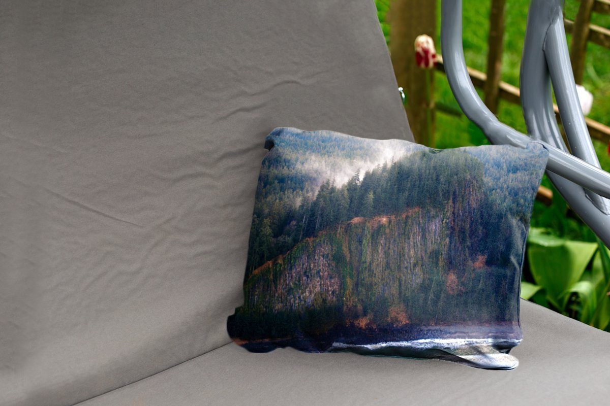 Wälder Haida in Dekokissenbezug, Gwaii Klippen Outdoor-Dekorationskissen, Dekokissen Kanada, MuchoWow auf von Polyester, den Kissenhülle