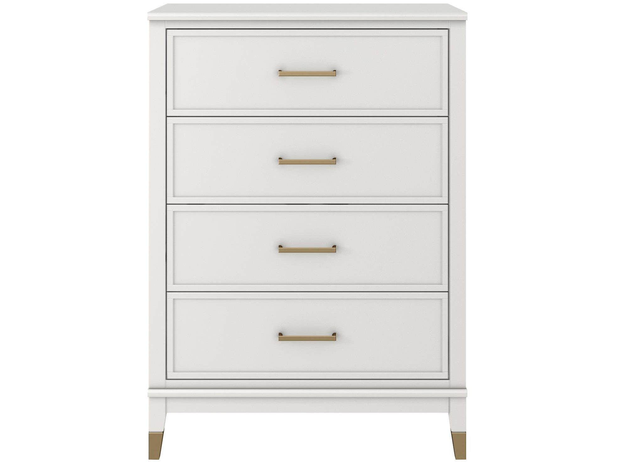 loft24 Kommode Westerleigh, Schubladenkommode mit 4 Schubladen, MDF, Griffe in goldfarben, 76 cm