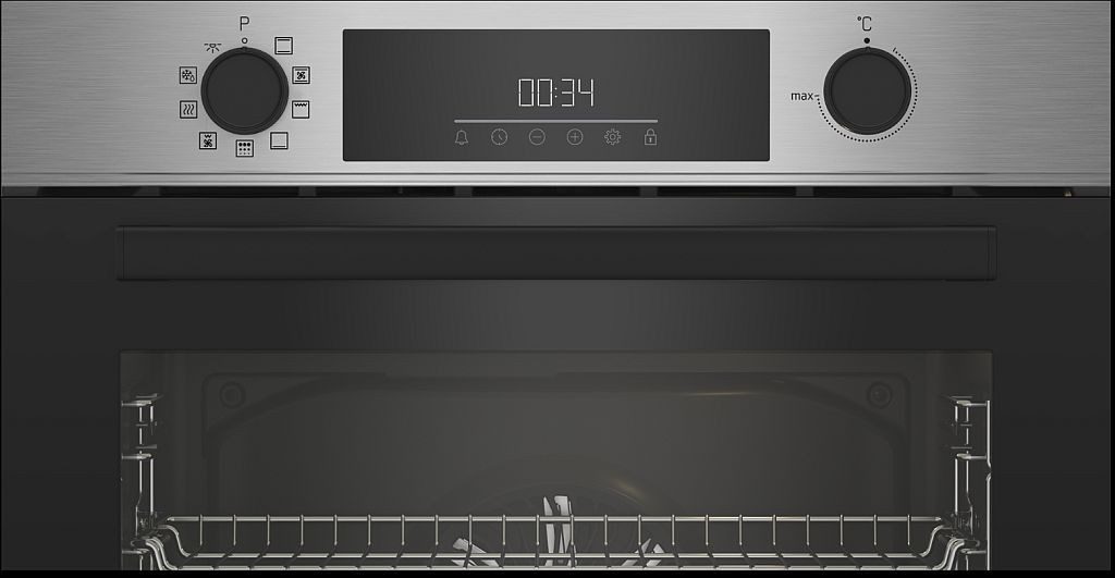 BEKO Backofen Pyrolyse Edelstahl Kindersicherung Elektroniksteuerung BBIE113N1XMP, mit Nachrüstbar