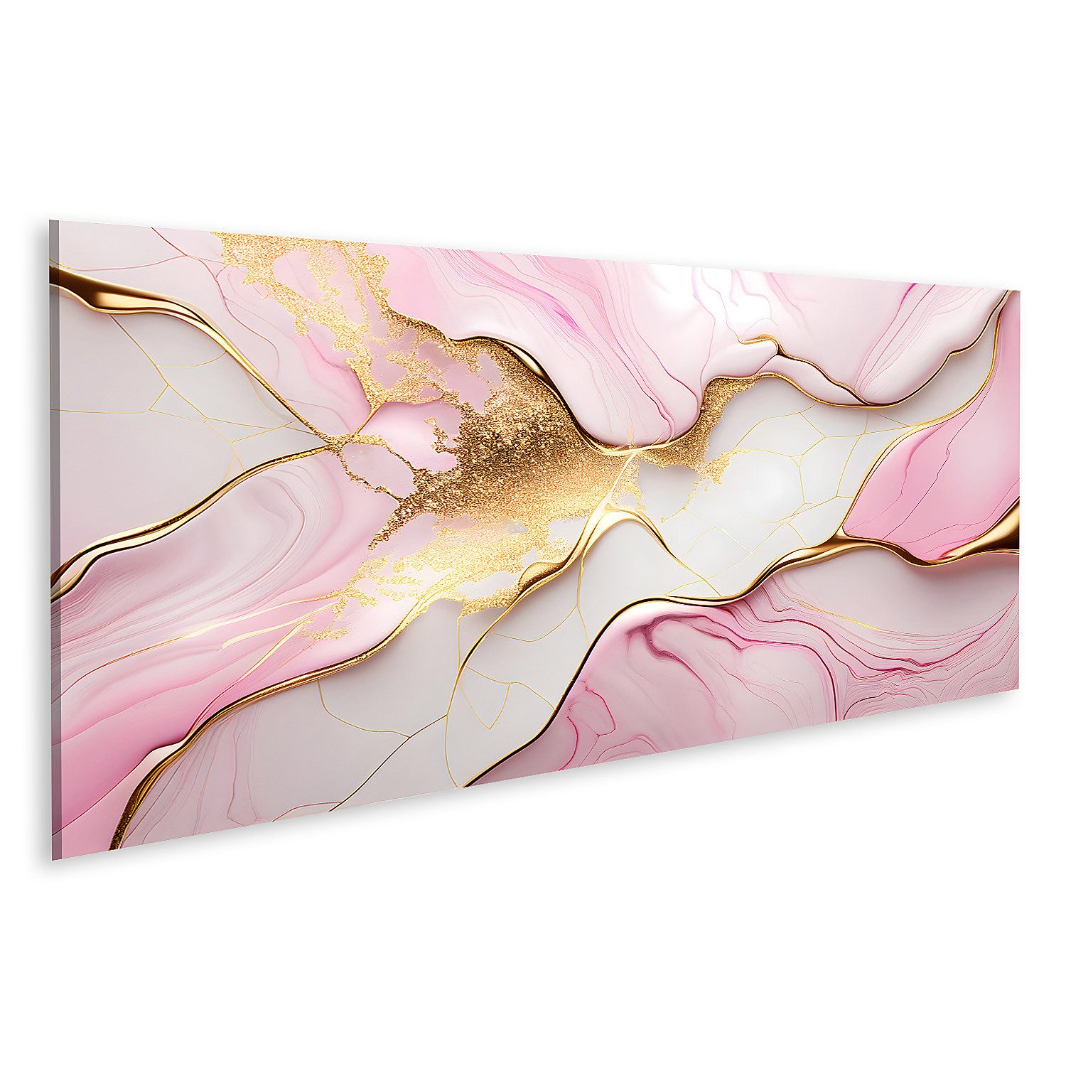 islandburner Leinwandbild Rosa Gold Marmor Abstrakter günstig online kaufen