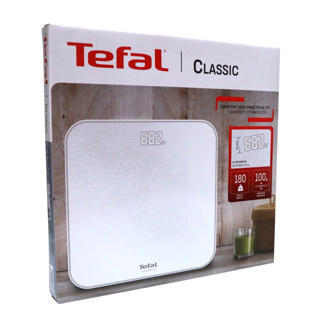 Tefal Personenwaage Tefal Classic Personenwaage 180 kg Unsichtbares LED-Display Weiß