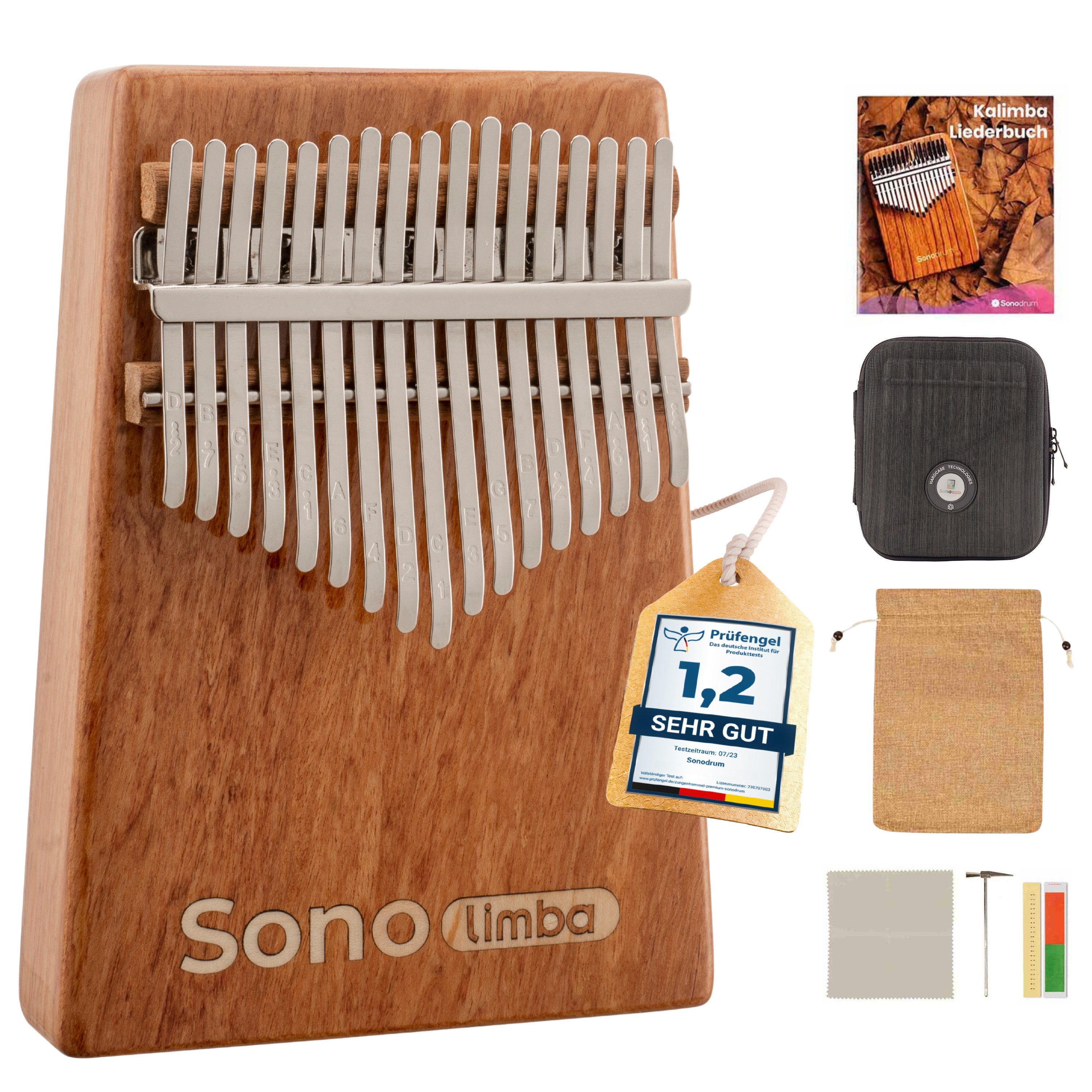 Sonodrum Kalimba "Sonolimba" aus Akazienholz im Set, C-Dur, 17 o. 21 Tasten