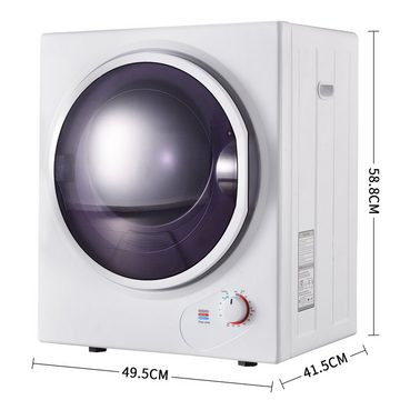 Fangqi Ablufttrockner Mini-Wäschetrockner, 2,5 kg, wandmontierbar,200-Minuten-Timer, 65 °C geeignete Trocknungstemperatur,Doppelfilter,Edelstahltrommel