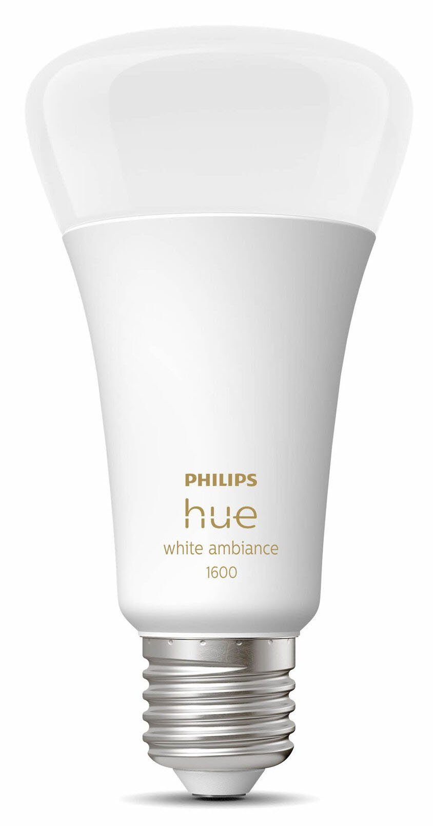 Philips Hue LED-Leuchtmittel White Ambiance E27 Einzelpack 1100lm 100W, E27, 1 St., Warmweiß, CCT-Farbtemperatursteuerung - warmweiß bis tageslichtweiß