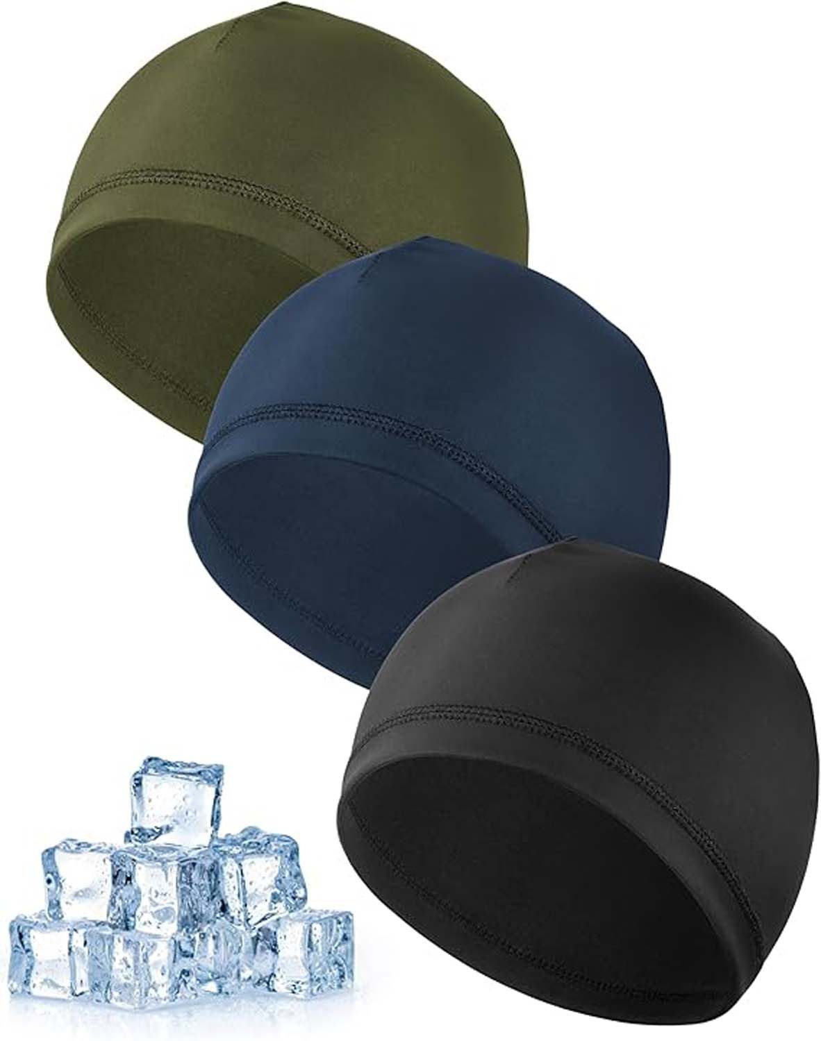Zaewry Strickmütze 3 Stück Cooling Fahrradmütze Unter Helm, Atmungsaktiver