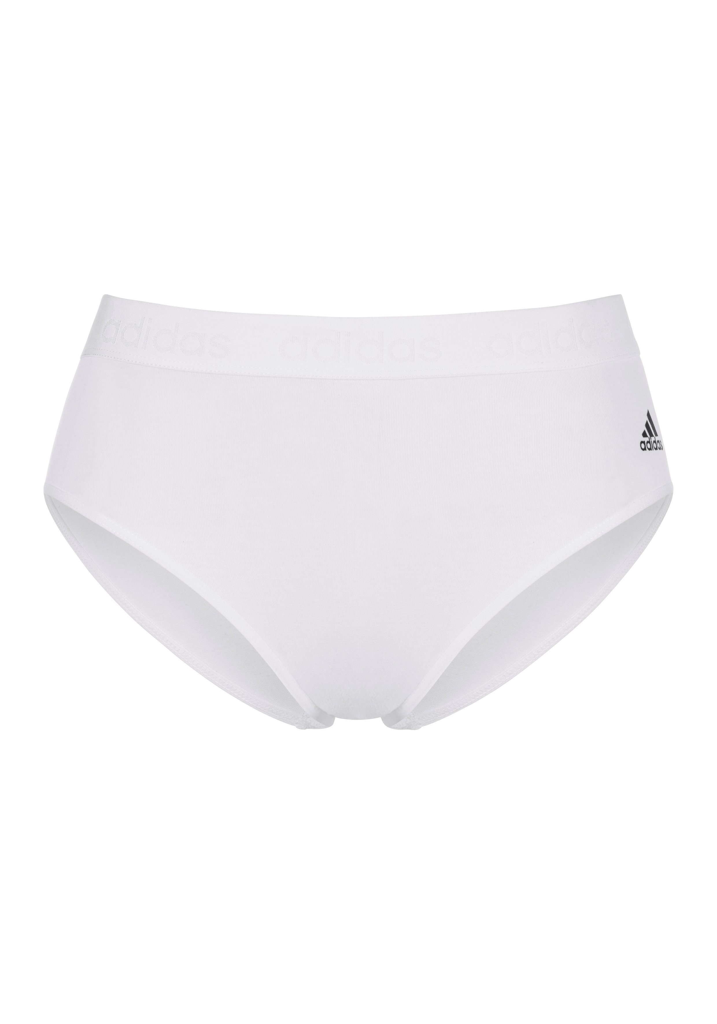 Slip weiß, adidas Bund Bikinislip Sportswear mit Logo-Schriftzug (2er-Pack) schwarz am