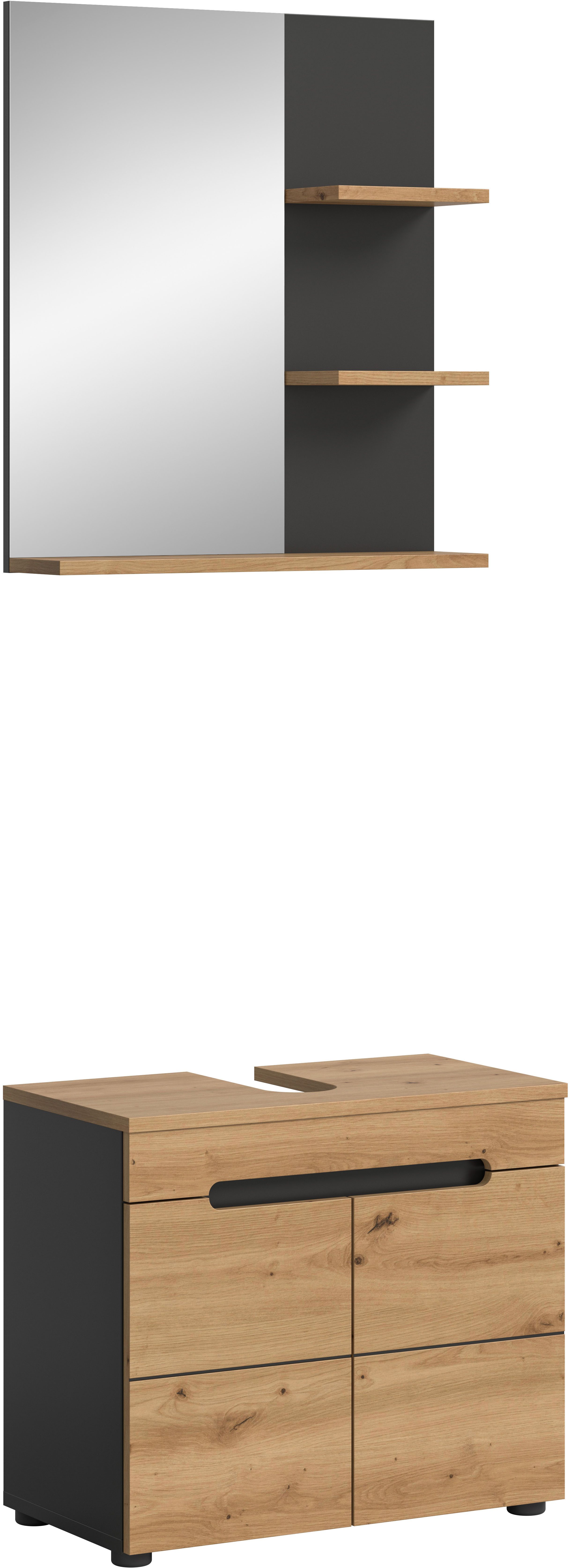 INOSIGN Badmöbel-Set REHAT, 2-teilig, Breite 63 cm, mit grifflosen Fronten, günstig online kaufen