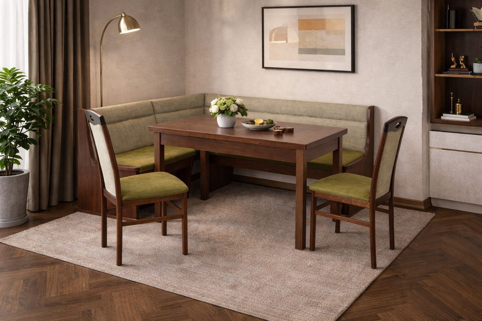moebel-direkt-online Eckbankgruppe 4teilige Eckbankgruppe, modern und stylisch, (Spar-Set, 4teiliges Set)